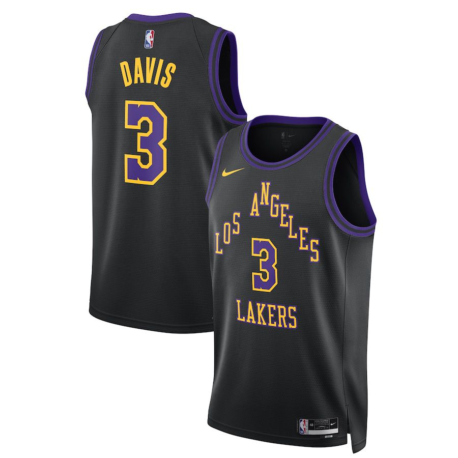 Men Los Angeles Lakers #3 Anthony Davis Nike Black City Edition 2023-24 Swingman NBA Jersey->youth nba jersey->Youth Jersey